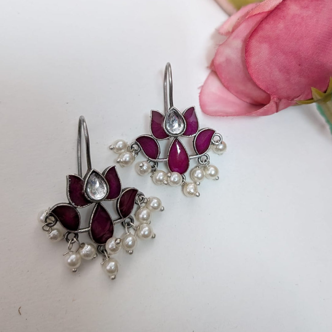 Silver Pealr Hook Earing