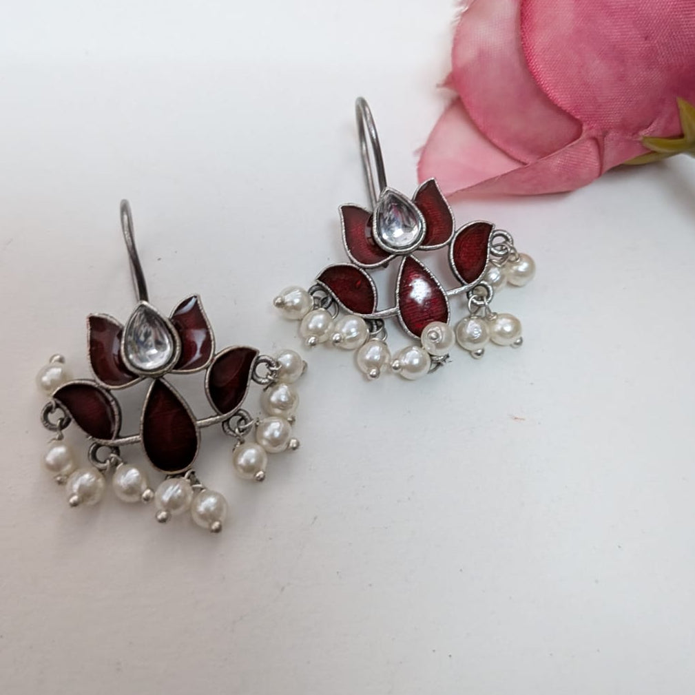 Silver Pealr Hook Earing