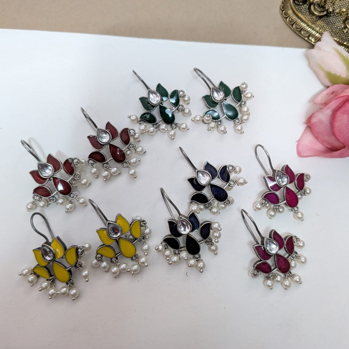 Silver Pealr Hook Earing