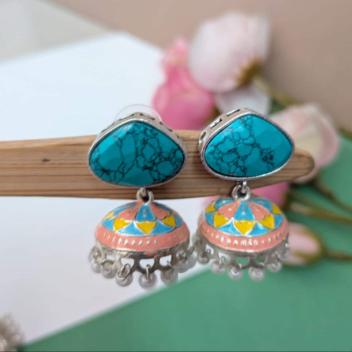 Kalamkari Painted Jhumka