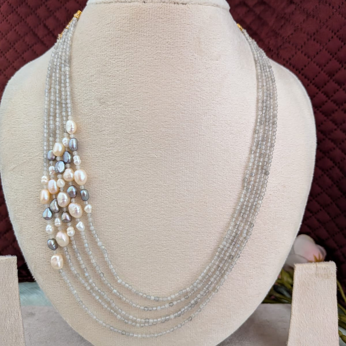 5 layer Labradorite beaded necklace