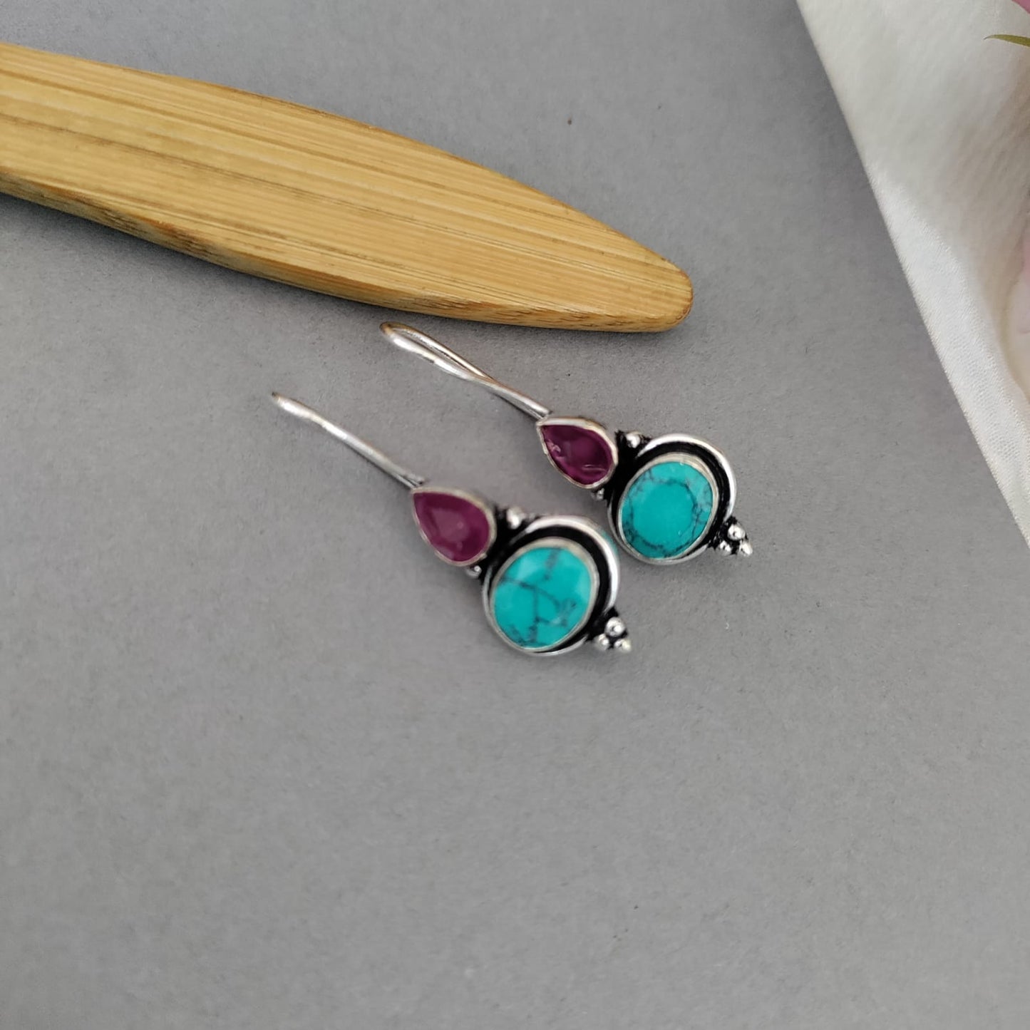 2 Stone earring hook