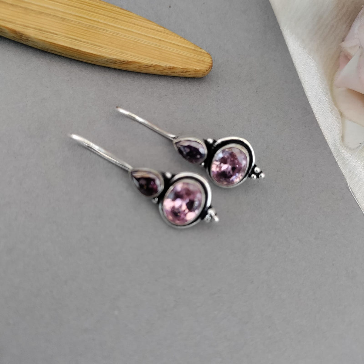 2 Stone earring hook