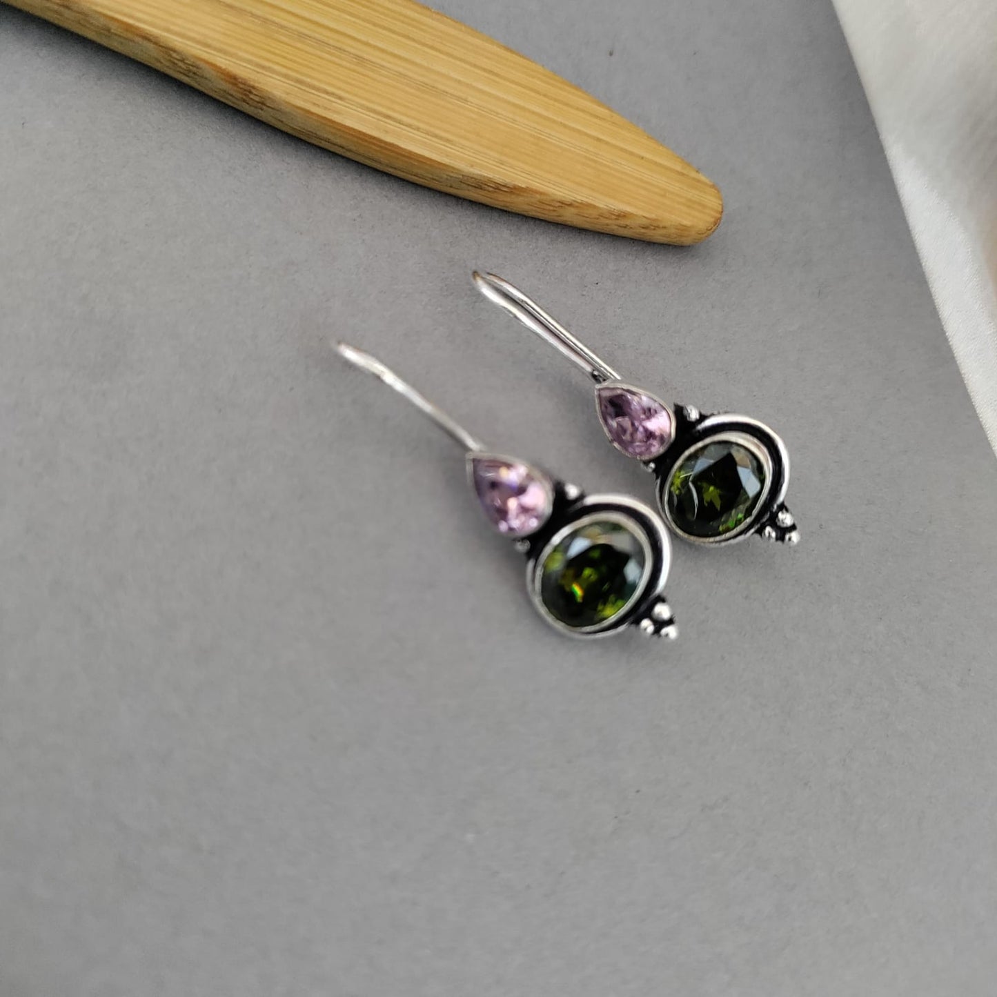 2 Stone earring hook
