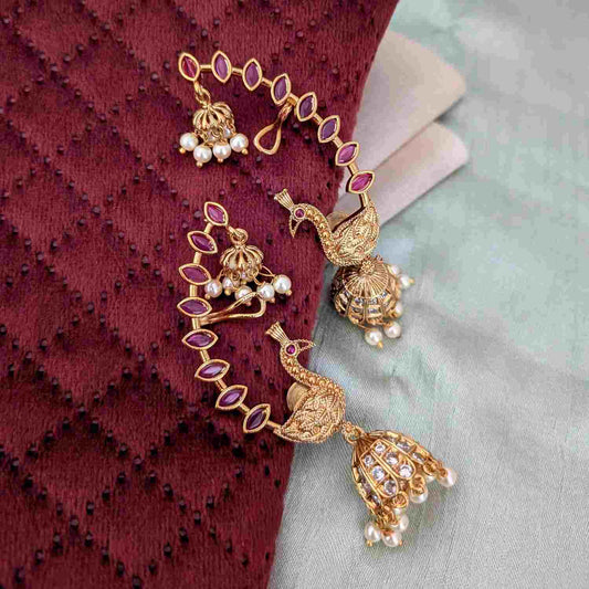 Peacock earcuff jumkha Sleek design
