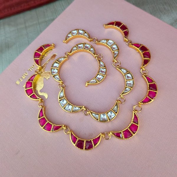 Jadau kundan Ruby Stone Necklace Set