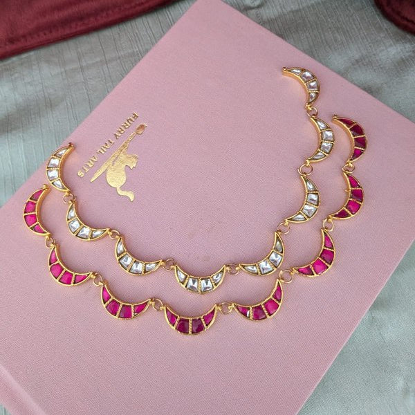 Jadau kundan Ruby Stone Necklace Set