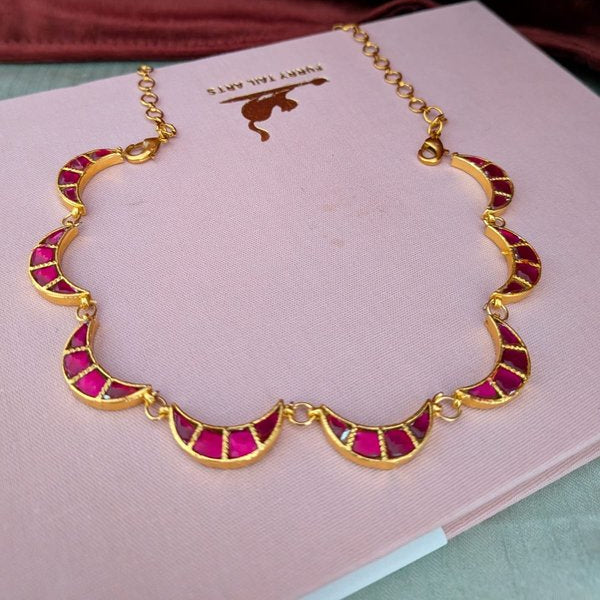 Jadau kundan Ruby Stone Necklace Set