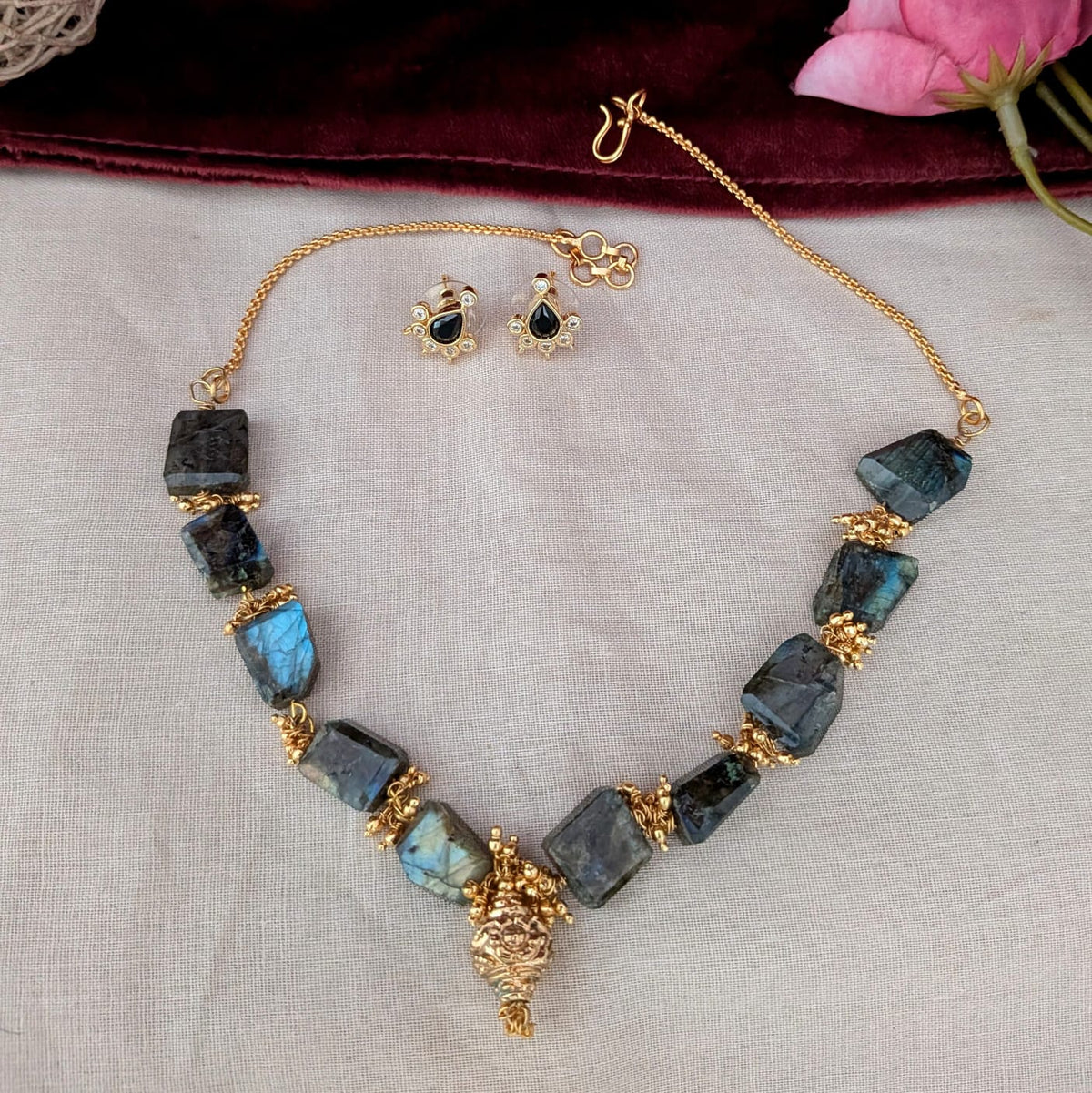 Beaded Necklace Labradorite