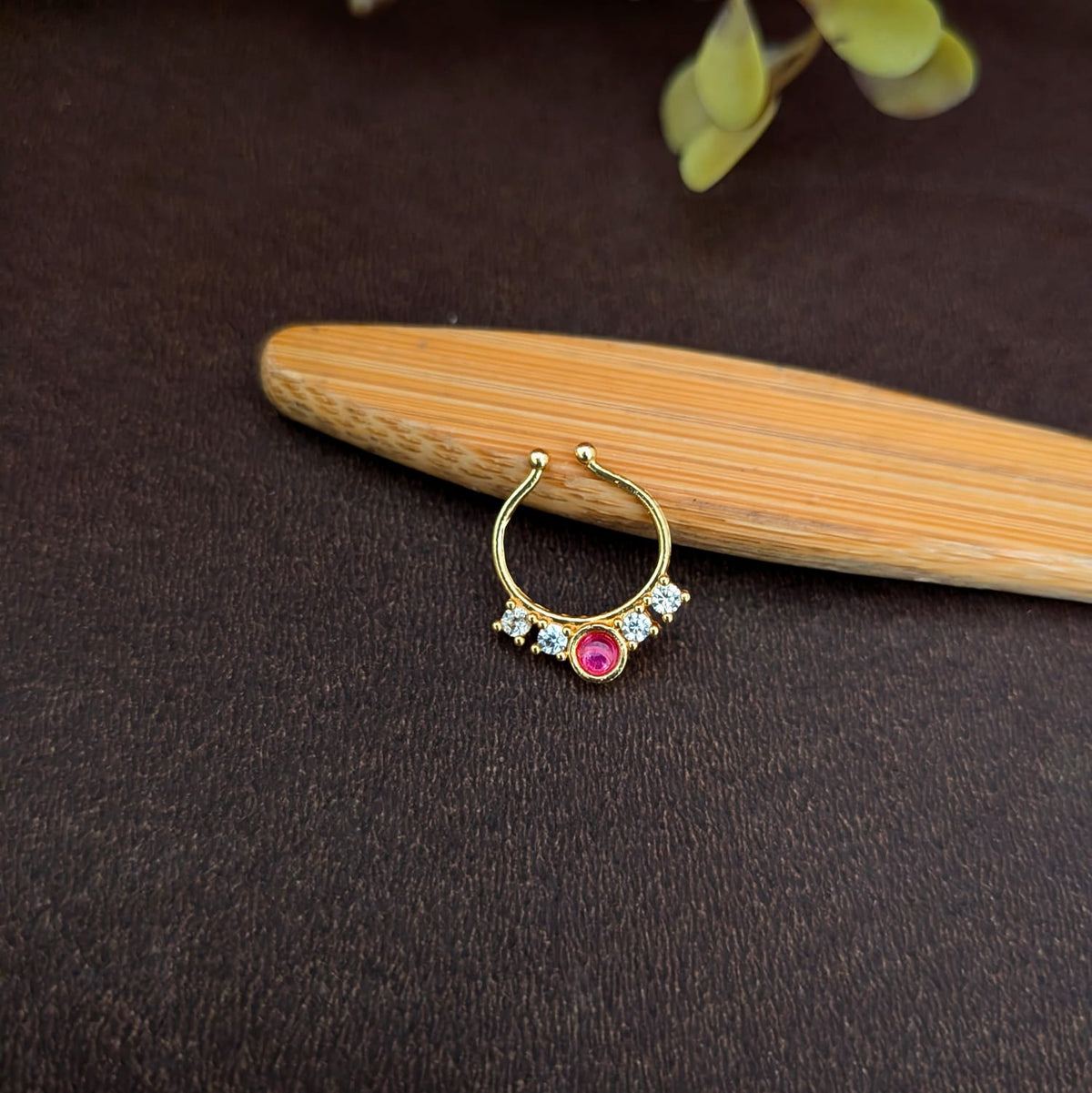 Septum Ring Ruby Stone Nosepin