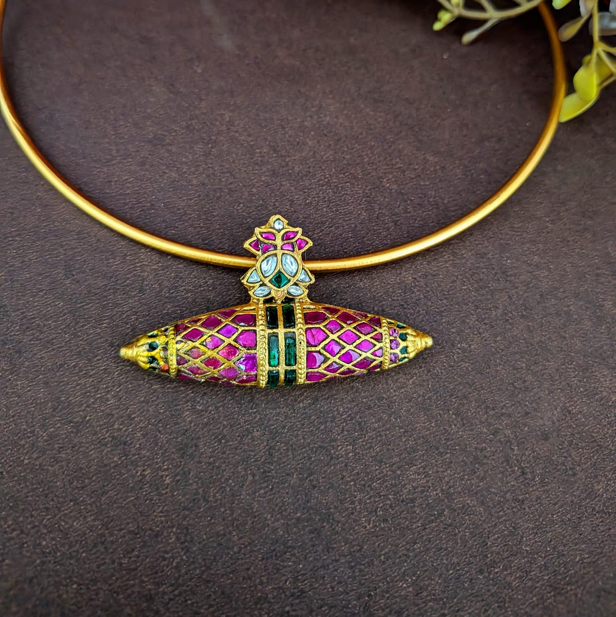 Jadau kundan Ruby Stone Hasli