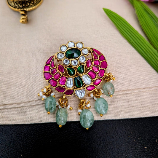 Jadau Kundan Flower Pendant