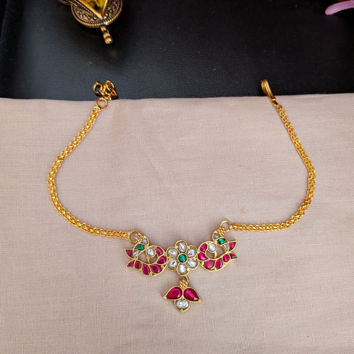 Jadau kundan Ruby  Necklace