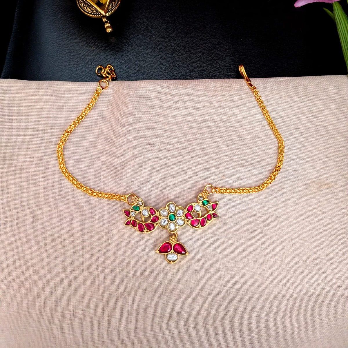 Jadau kundan Ruby  Necklace