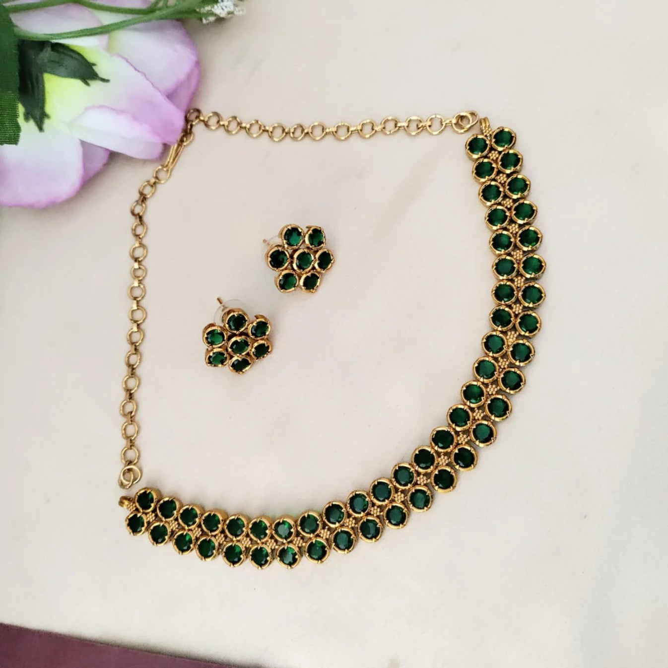 2 Line stone chocker set