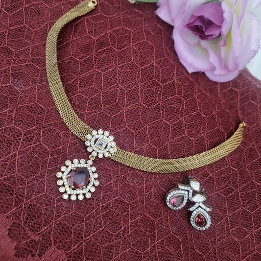 Adigai antique finish necklace set