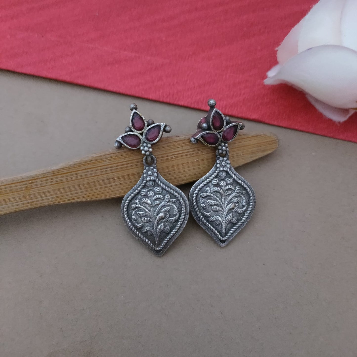 Drop 3 stone sla earring