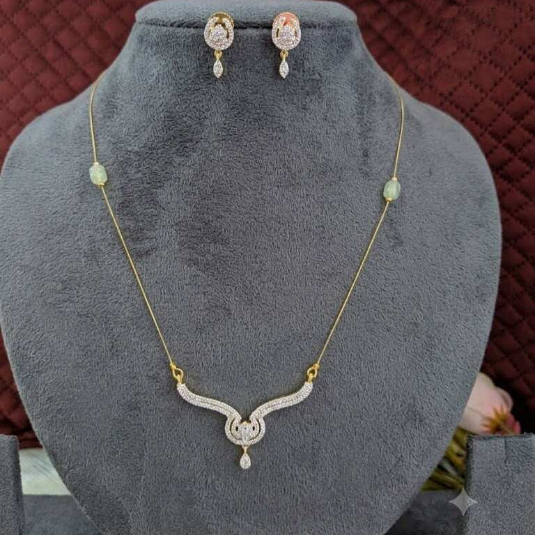 AD stone invisible necklace