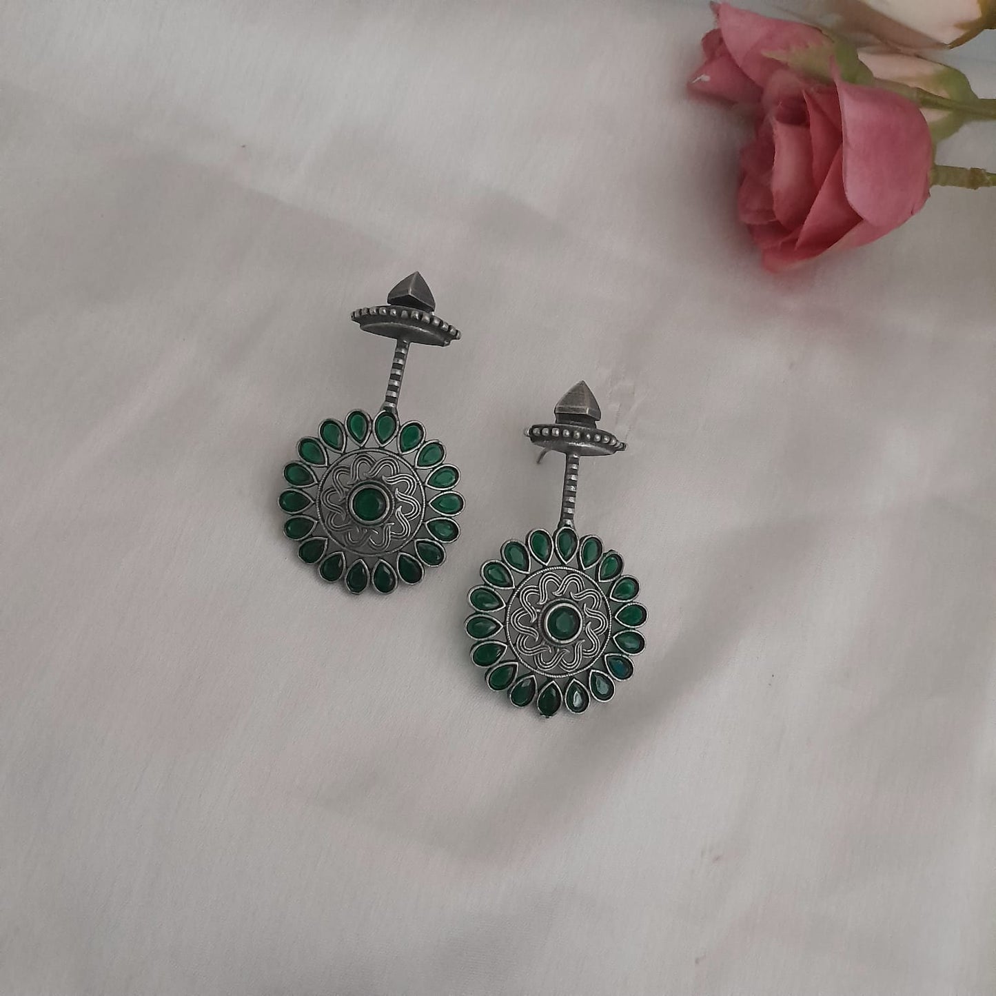 Long stone SLA earring