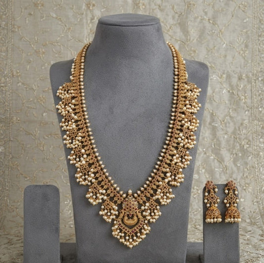Ruby kemp stone pearl long set