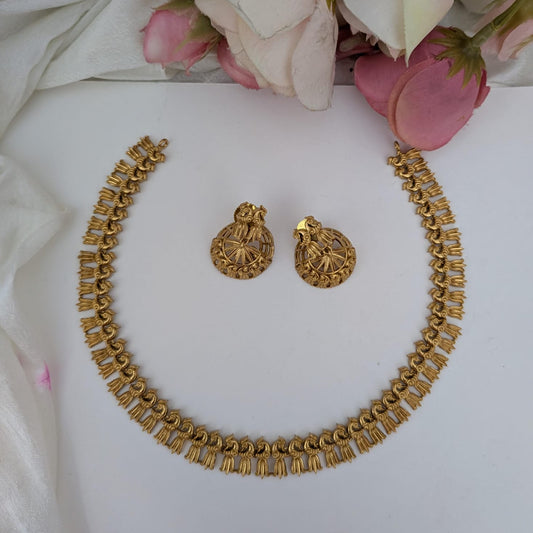 Peacock simple necklace set
