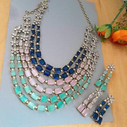 layer  2 line ad necklace set