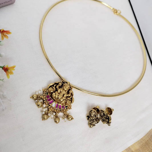 Jadau Lakshmi Nakshi pendant hasli