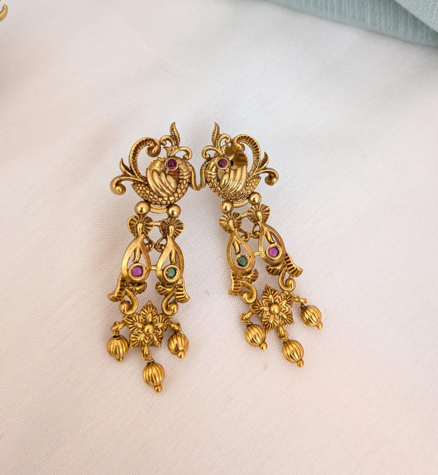 Peacock golden necklace set