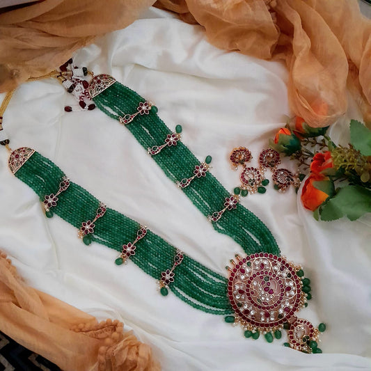 Beaded bridal gorgeous kemp necklace set long