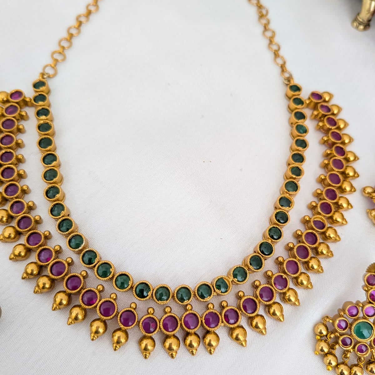 Kemp stone 2 leyer necklce set