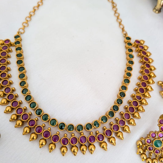 Kemp stone 2 leyer necklce set