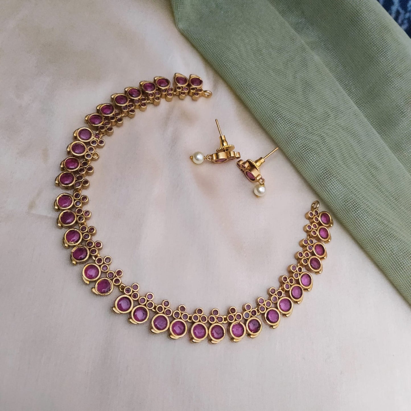 Traditional mango/manga kemp necklace set