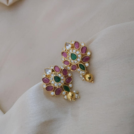 Drop stone earring