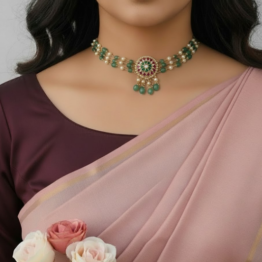 3 Layered Jadau kundan choker