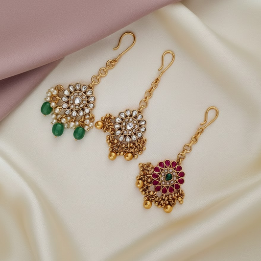 Drop shape maang tikka