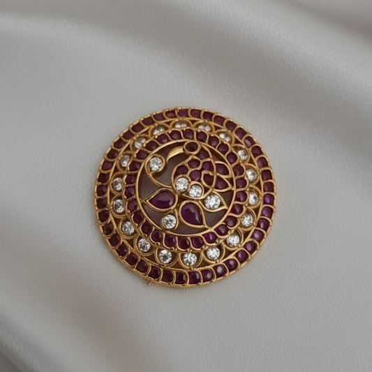 Round kemp stone hair pin