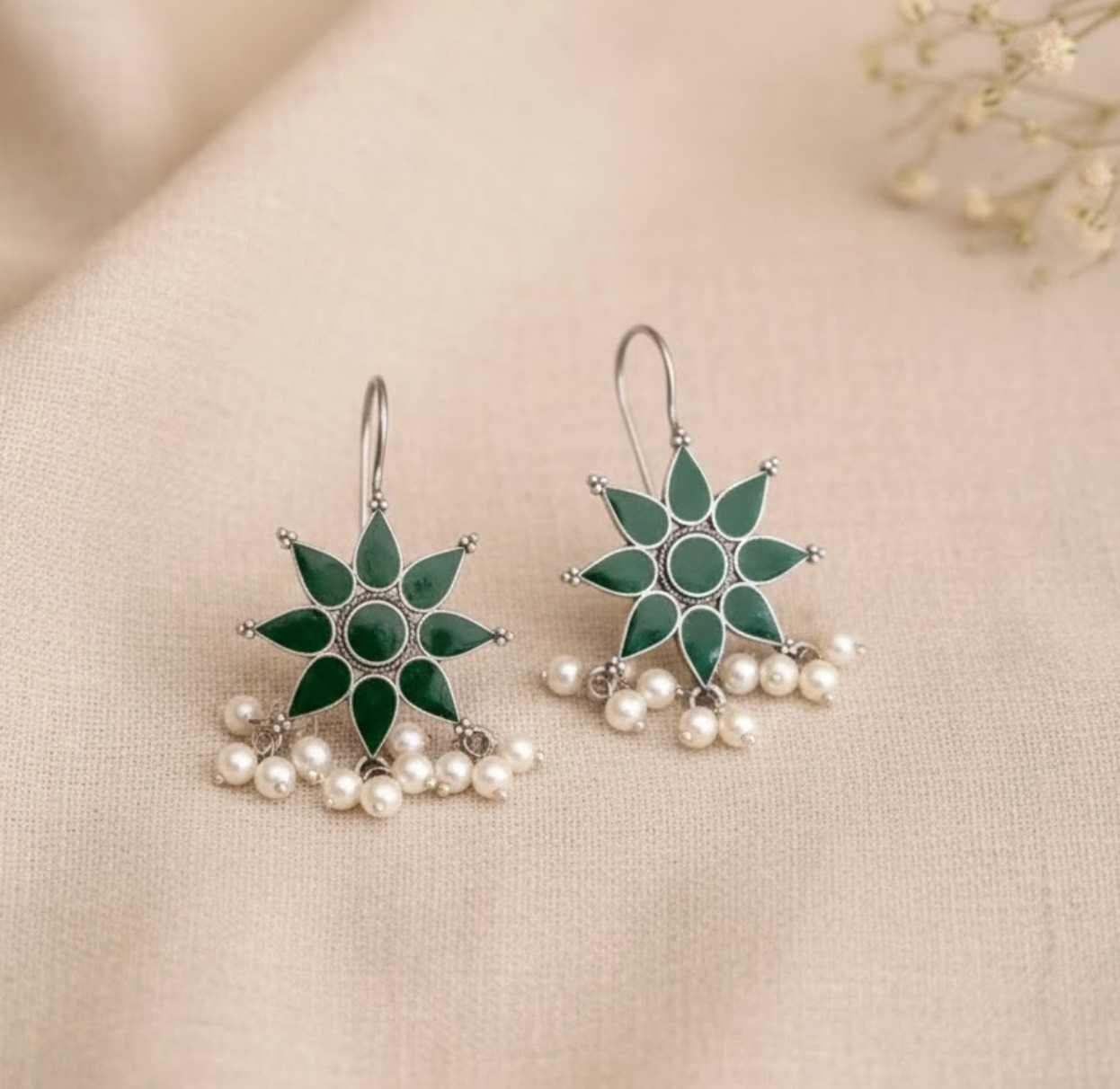 Afghan look alike floral earring