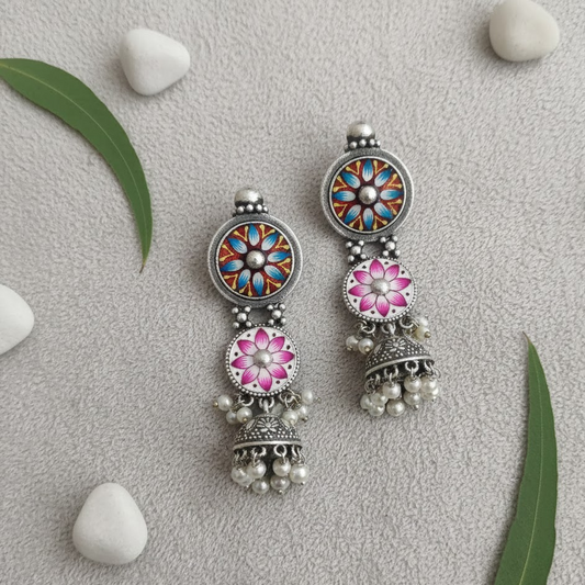Handpainted exclusive earing with jumkha