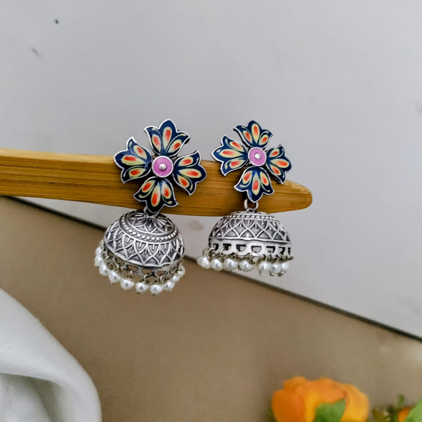 Drop painted earring