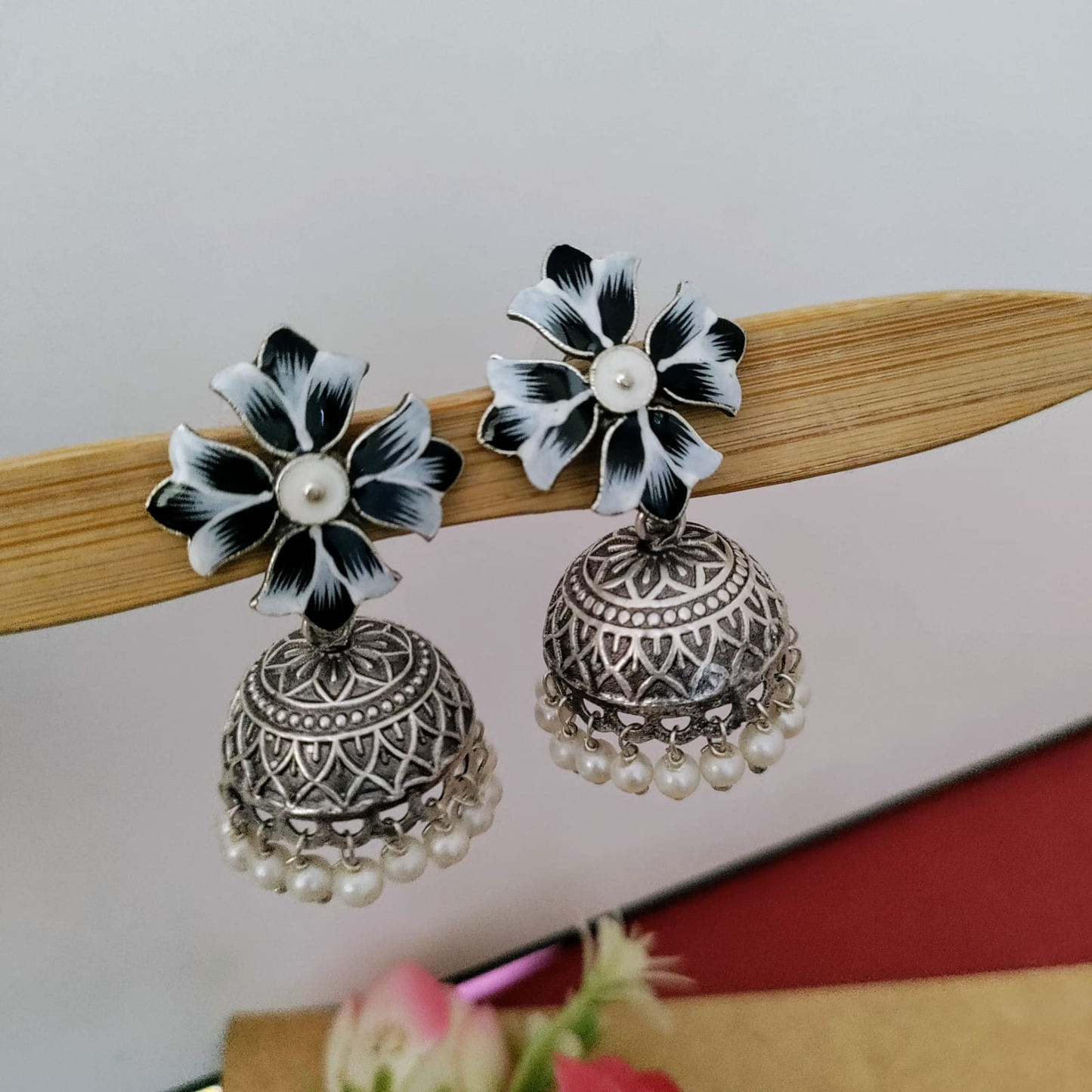 Drop painted earring