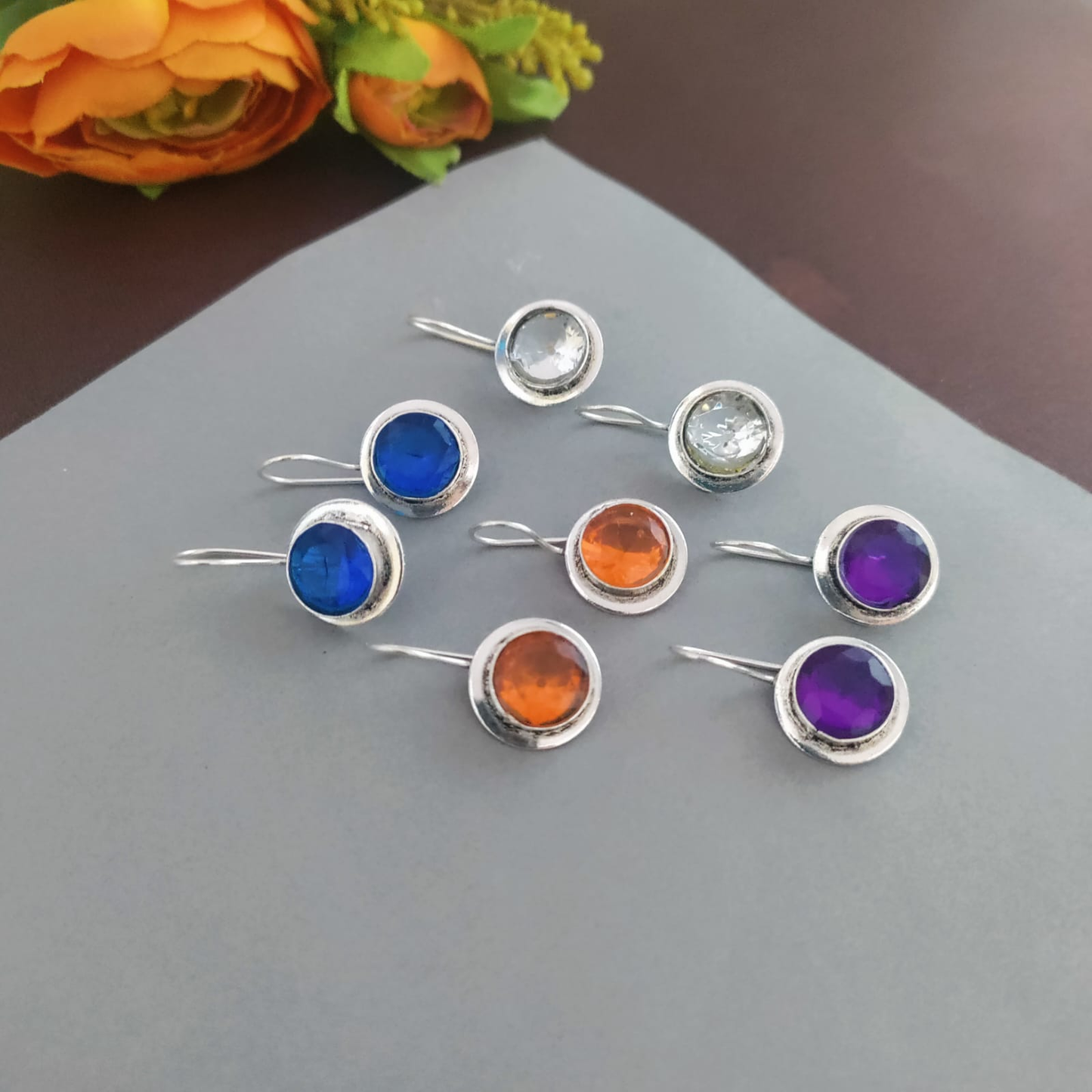 Single stone hook earring