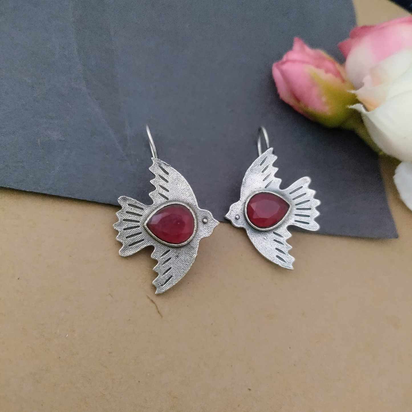 Fish Stone hook earring