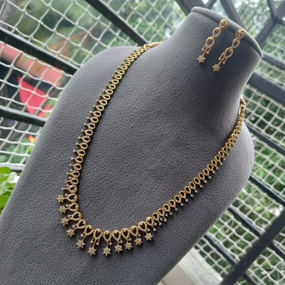 Long CZ stone necklace
