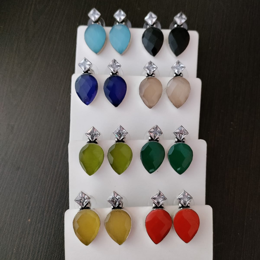 Drop stone earring