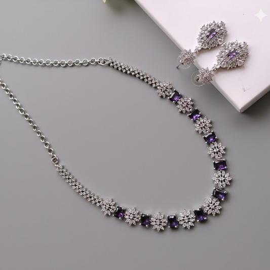 Medium length sparkling necklace AD
