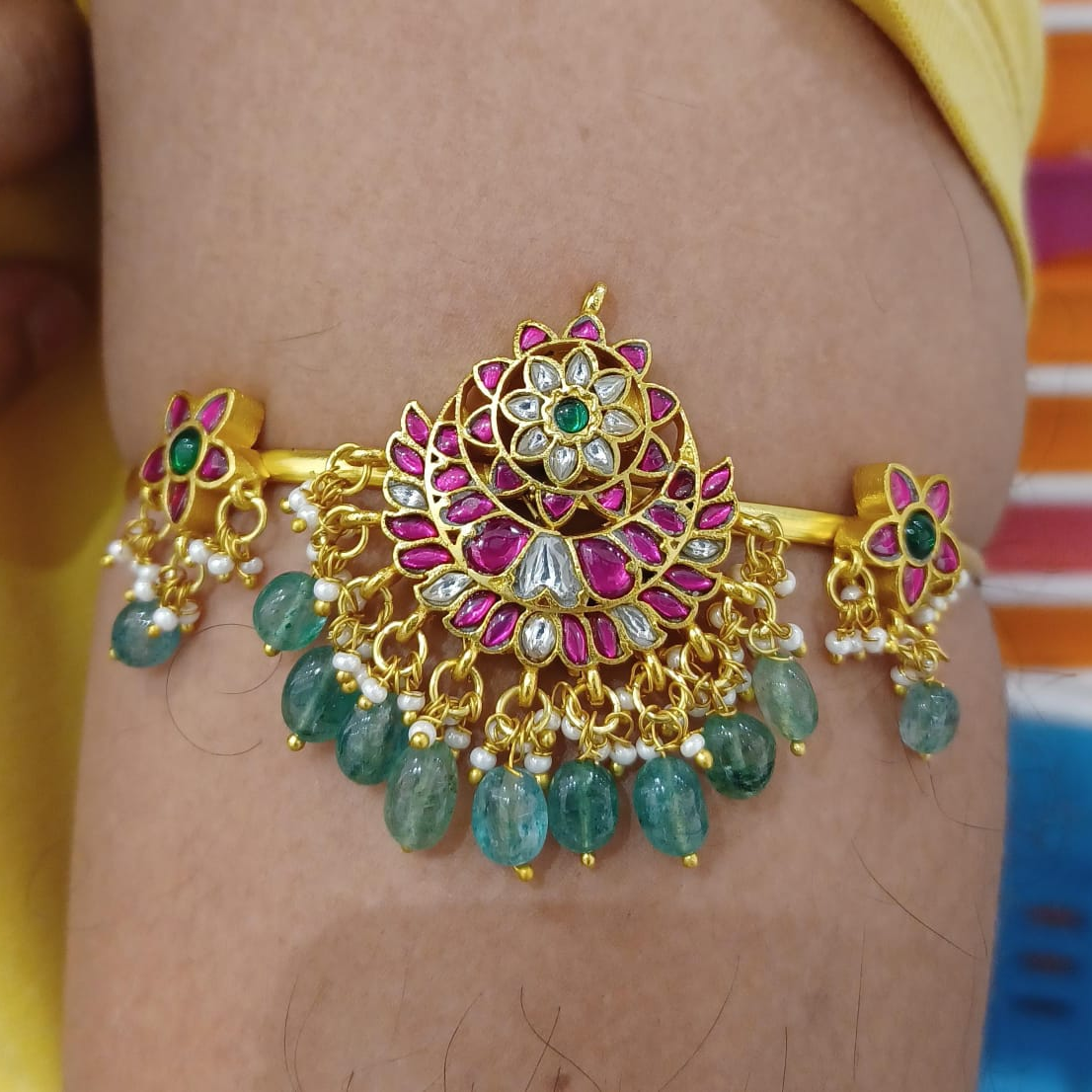 Jadau kundan floral armlet/Vanki/Bajuband