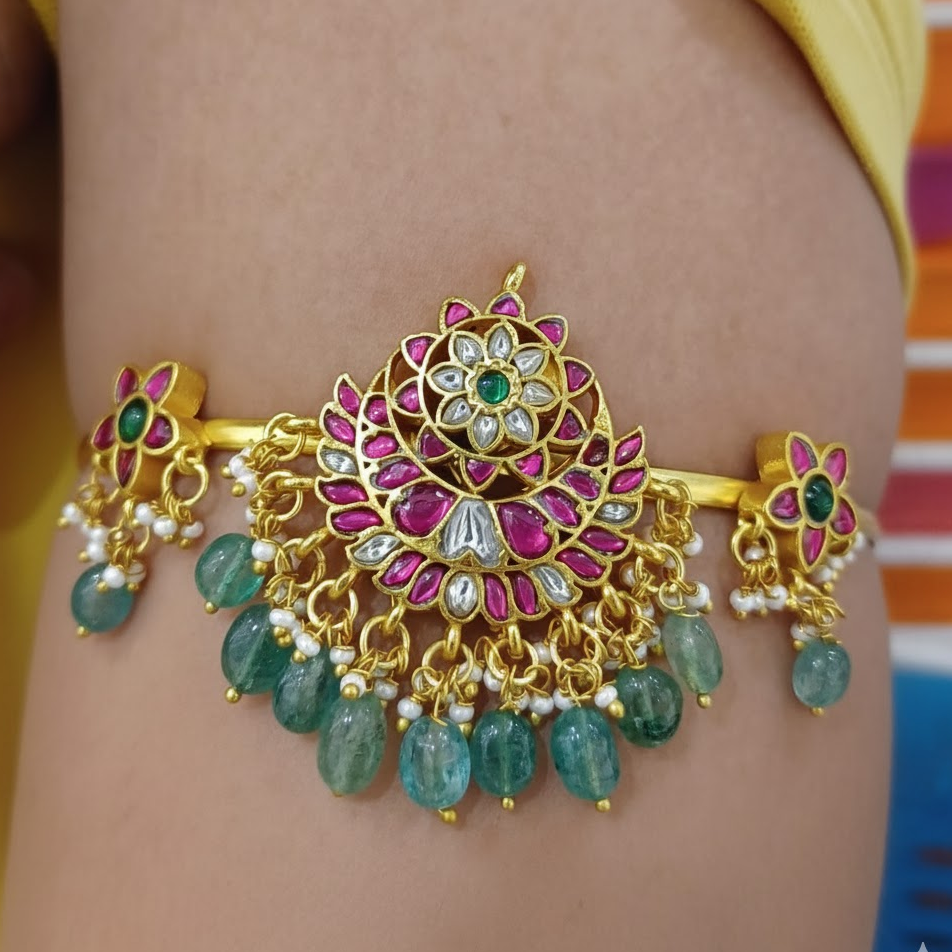 Jadau kundan floral armlet/Vanki/Bajuband