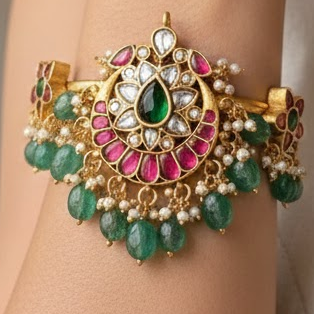 Jadau kundan floral armlet/Vanki/Bajuband