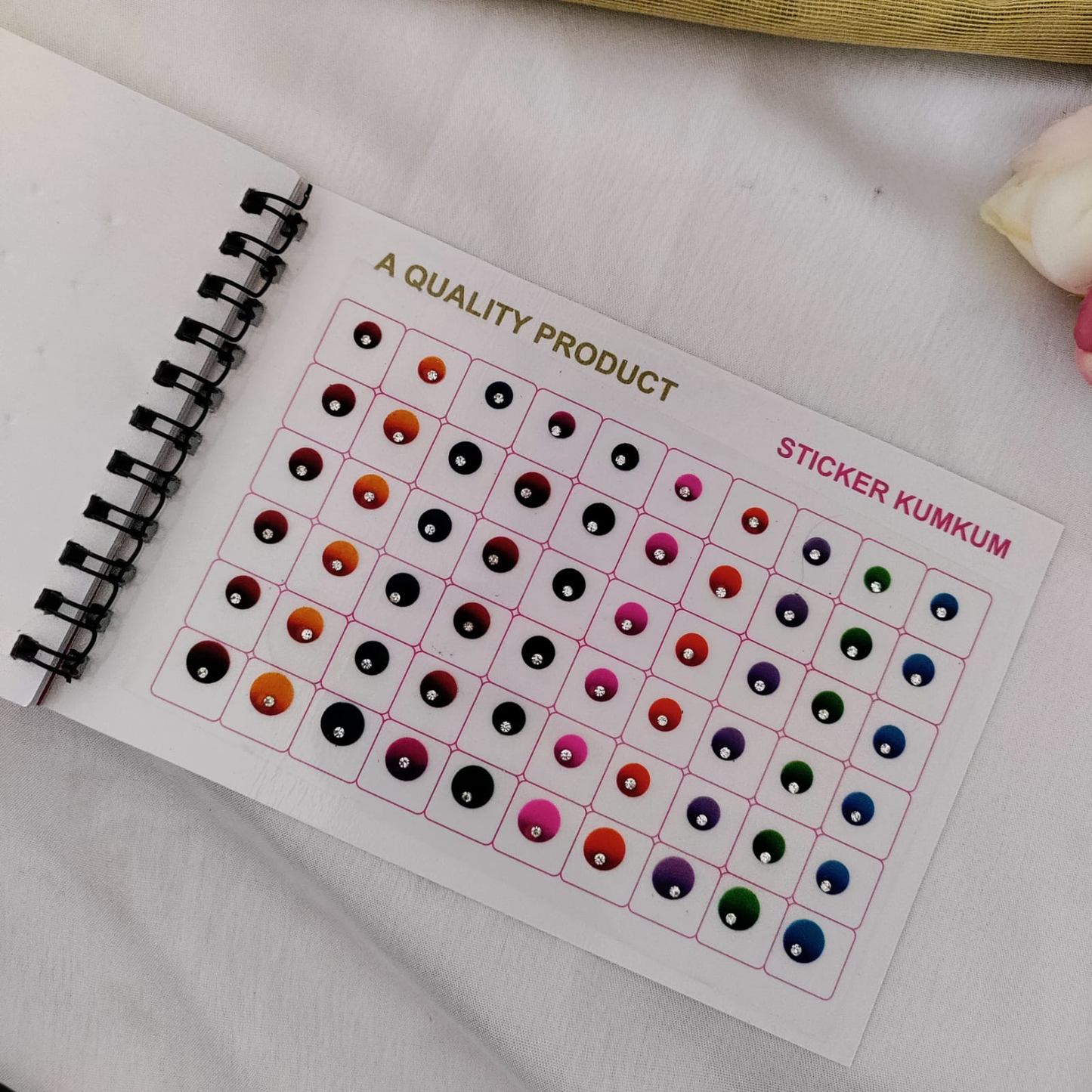 300 pcs Stone Bindi Spiral booklet - Shaded border