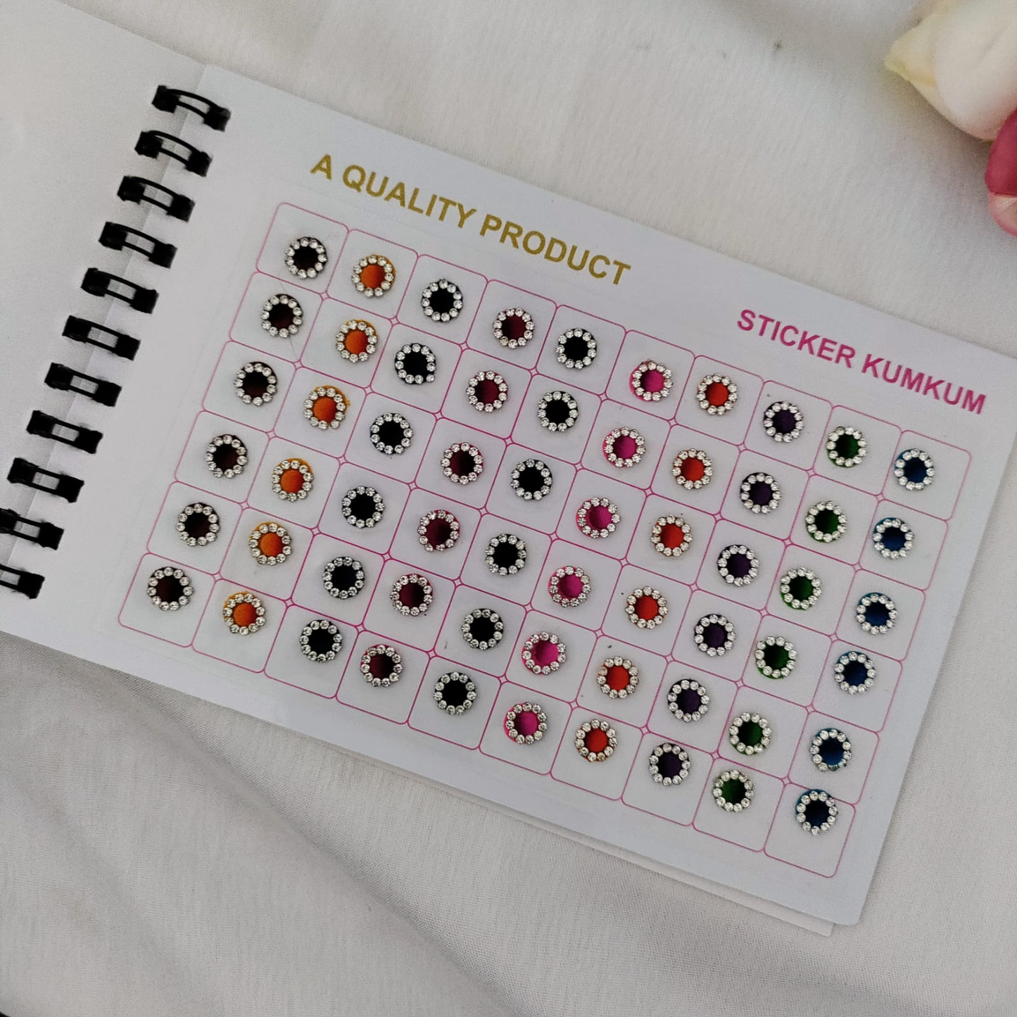 300 pcs Stone Bindi Spiral booklet - Shaded border